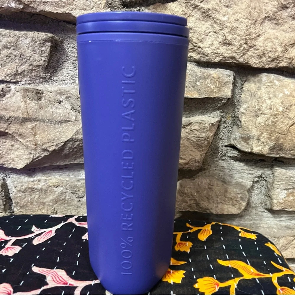 STARBUCKS KITCHEN NWT 2025 Purple Recycled Plastic Triangle Tumbler 16oz 473ML